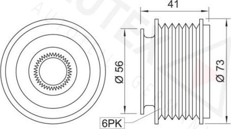 Autex 621016 - Puleggia cinghia, Alternatore autozon.pro