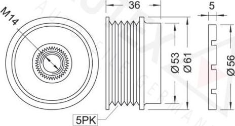 Autex 621013 - Puleggia cinghia, Alternatore autozon.pro