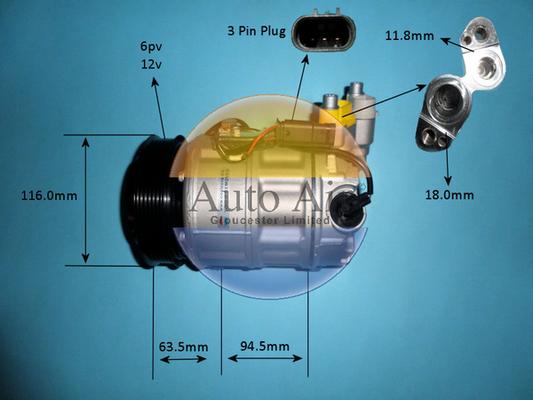 Auto Air Gloucester 14-9725P - Compressore, Climatizzatore autozon.pro