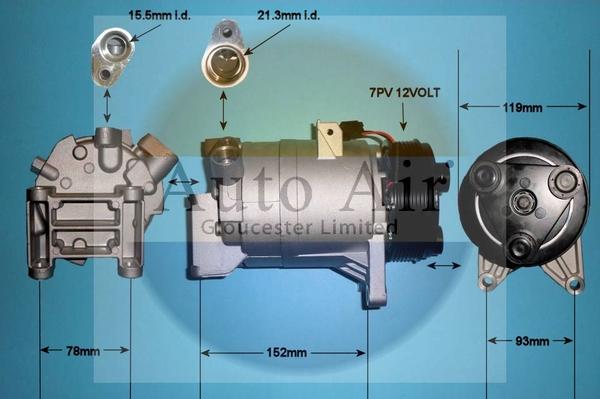 Auto Air Gloucester 14-1463P - Compressore, Climatizzatore autozon.pro