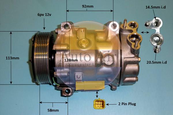 Auto Air Gloucester 14-1864 - Compressore, Climatizzatore autozon.pro