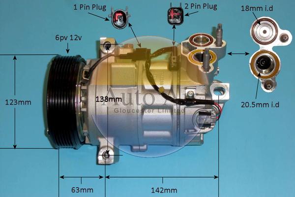 Auto Air Gloucester 14-2088P - Compressore, Climatizzatore autozon.pro