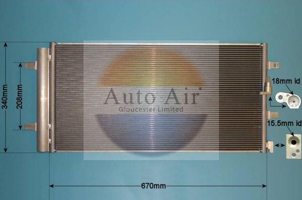 Auto Air Gloucester 16-9821 - Condensatore, Climatizzatore autozon.pro