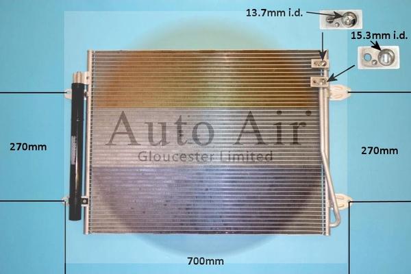 Auto Air Gloucester 16-1391 - Condensatore, Climatizzatore autozon.pro