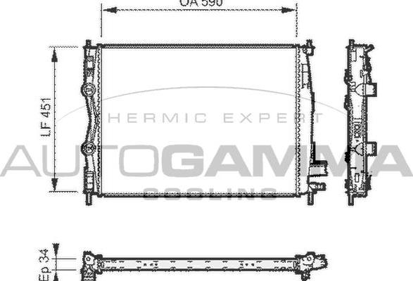 Autogamma 104530 - Radiatore, Raffreddamento motore autozon.pro