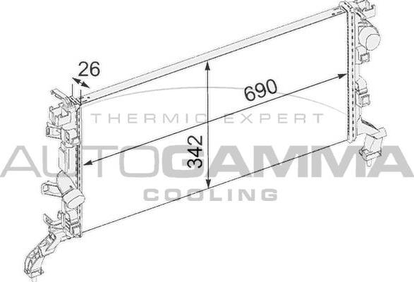 Autogamma 105095 - Radiatore, Raffreddamento motore autozon.pro