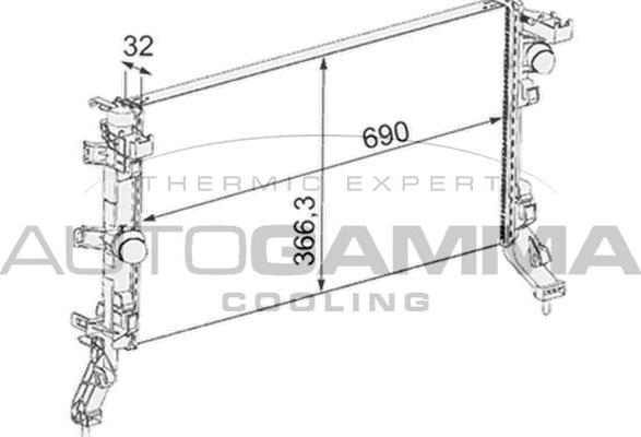 Autogamma 105092 - Radiatore, Raffreddamento motore autozon.pro