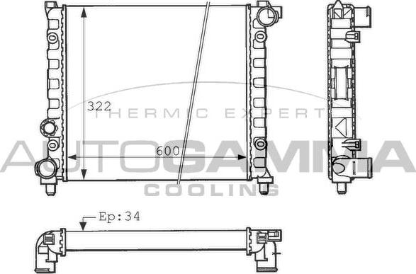 Autogamma 100954 - Radiatore, Raffreddamento motore autozon.pro