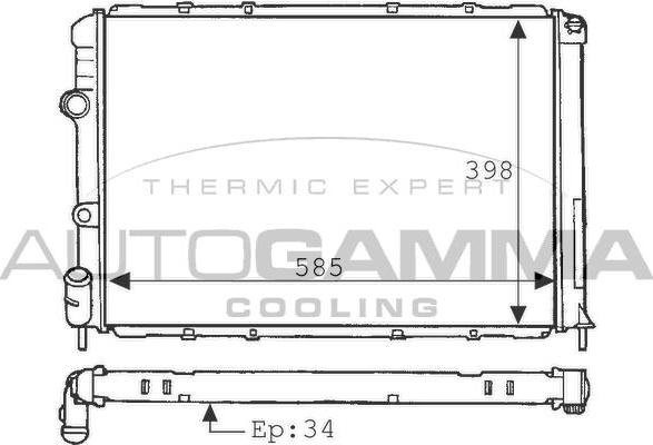 Autogamma 100903 - Radiatore, Raffreddamento motore autozon.pro