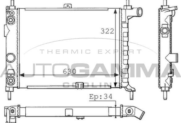 Autogamma 100690 - Radiatore, Raffreddamento motore autozon.pro