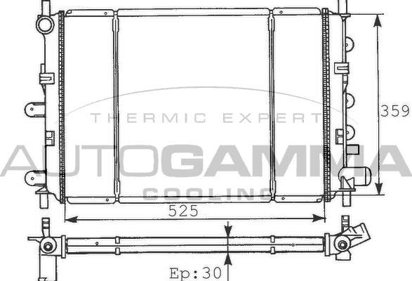 Autogamma 100347 - Radiatore, Raffreddamento motore autozon.pro