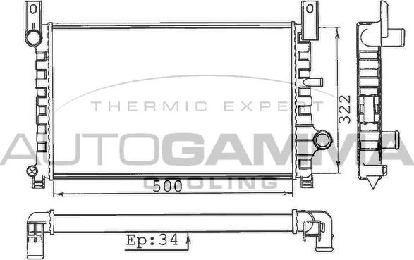 Autogamma 100331 - Radiatore, Raffreddamento motore autozon.pro