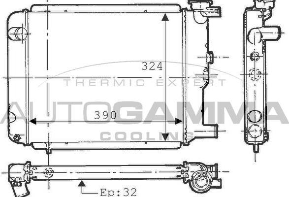 Autogamma 100751 - Radiatore, Raffreddamento motore autozon.pro