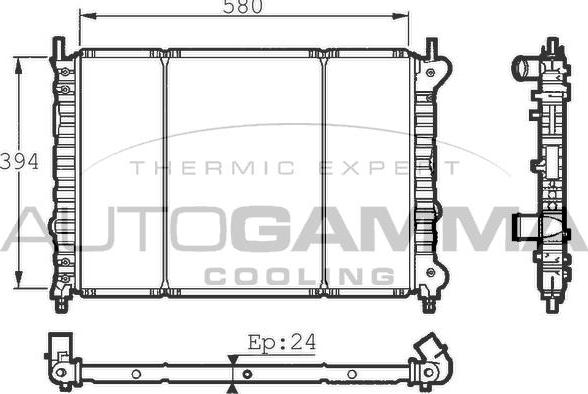 Autogamma 101403 - Radiatore, Raffreddamento motore autozon.pro