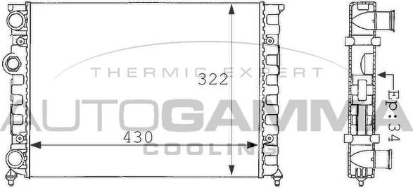 Autogamma 101055 - Radiatore, Raffreddamento motore autozon.pro