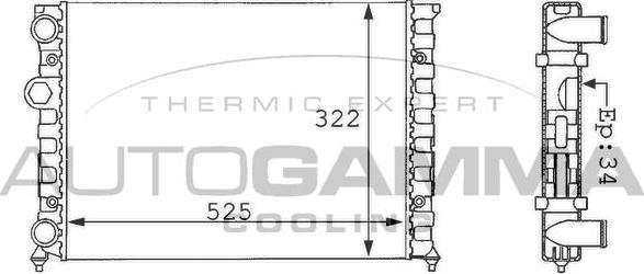 Autogamma 101056 - Radiatore, Raffreddamento motore autozon.pro