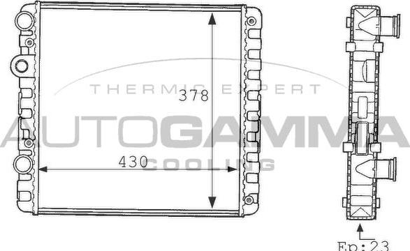 Autogamma 101080 - Radiatore, Raffreddamento motore autozon.pro