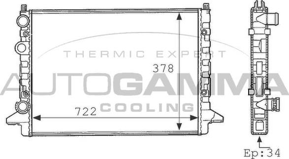 Autogamma 101077 - Radiatore, Raffreddamento motore autozon.pro