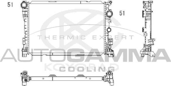 Autogamma 107648 - Radiatore, Raffreddamento motore autozon.pro