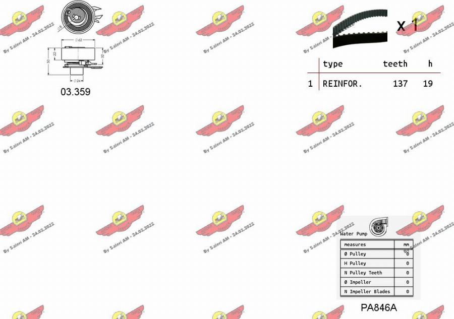 Autokit 04.5043PA - Pompa acqua + Kit cinghie dentate autozon.pro