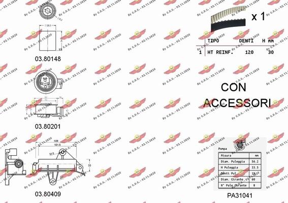 Autokit 04.5130PA2 - Pompa acqua + Kit cinghie dentate autozon.pro