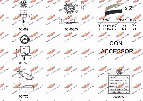 Autokit 04.5128PA2 - Pompa acqua + Kit cinghie dentate autozon.pro