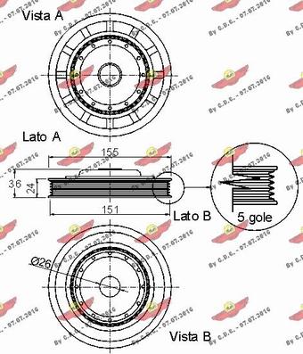 Autokit 03.90025 - Puleggia cinghia, Albero a gomiti autozon.pro