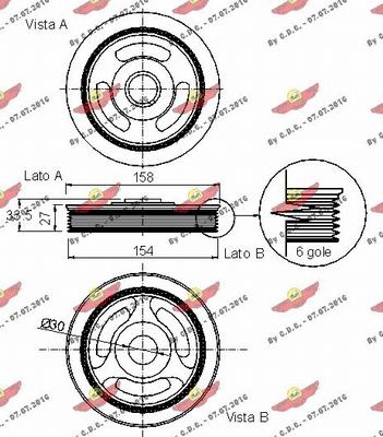 Autokit 03.90127 - Puleggia cinghia, Albero a gomiti autozon.pro