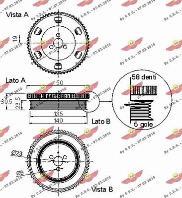 Autokit 03.90170 - Puleggia cinghia, Albero a gomiti autozon.pro