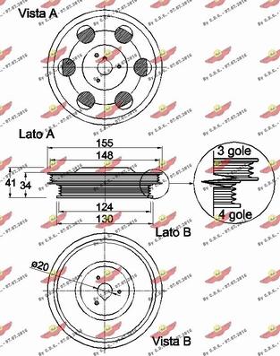 Autokit 03.90313 - Puleggia cinghia, Albero a gomiti autozon.pro