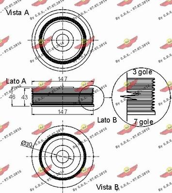 Autokit 03.90217 - Puleggia cinghia, Albero a gomiti autozon.pro