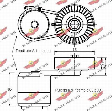 Autokit 03.539 - Tendicinghia, Cinghia Poly-V autozon.pro