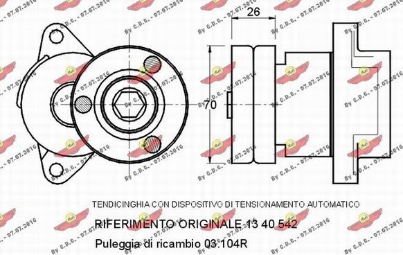 Autokit 03.534 - Tendicinghia, Cinghia Poly-V autozon.pro