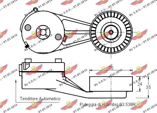 Autokit 03.538 - Tendicinghia, Cinghia Poly-V autozon.pro