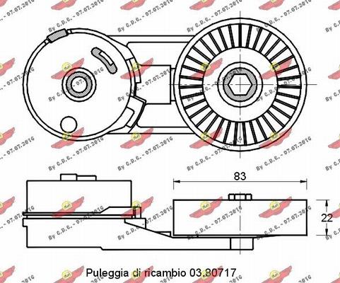 Autokit 03.80716 - Tendicinghia, Cinghia Poly-V autozon.pro