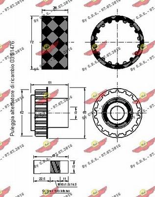 Autokit 03.81476C - Puleggia cinghia, Alternatore autozon.pro