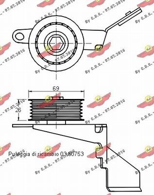 Autokit 03.81168 - Tendicinghia, Cinghia Poly-V autozon.pro