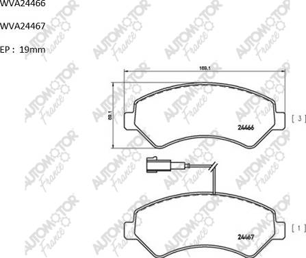 Automotor France PBP5464 - Kit pastiglie freno, Freno a disco autozon.pro