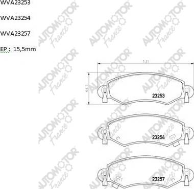 Automotor France PBP1248 - Kit pastiglie freno, Freno a disco autozon.pro