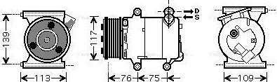 Ava Quality Cooling AUAK185 - Compressore, Climatizzatore autozon.pro