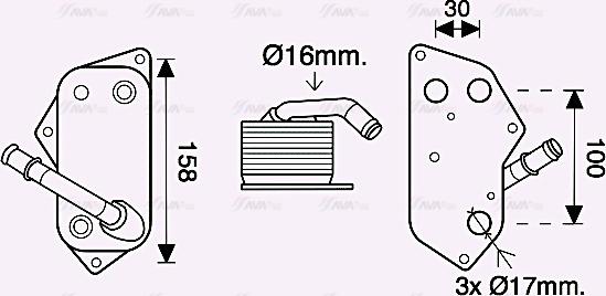 Ava Quality Cooling BW3558 - Radiatore olio, Olio motore autozon.pro