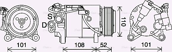 Ava Quality Cooling BWAK567 - Compressore, Climatizzatore autozon.pro