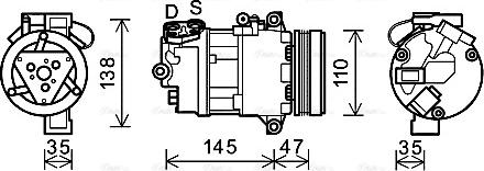 Ava Quality Cooling BWAK395 - Compressore, Climatizzatore autozon.pro