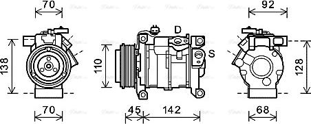 Ava Quality Cooling CRAK128 - Compressore, Climatizzatore autozon.pro