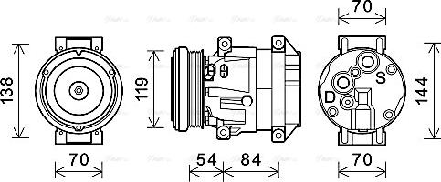 Ava Quality Cooling CTAK055 - Compressore, Climatizzatore autozon.pro