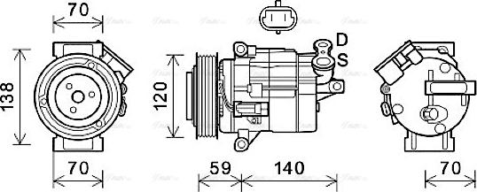 Ava Quality Cooling CTK065 - Compressore, Climatizzatore autozon.pro