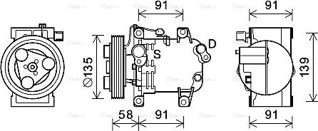 Ava Quality Cooling DNK395 - Compressore, Climatizzatore autozon.pro