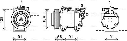 Ava Quality Cooling DNK344 - Compressore, Climatizzatore autozon.pro