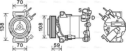 Ava Quality Cooling FDAK586 - Compressore, Climatizzatore autozon.pro