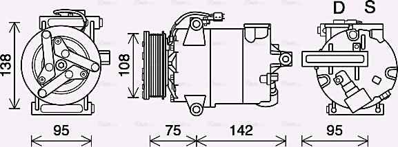 Ava Quality Cooling FDAK635 - Compressore, Climatizzatore autozon.pro